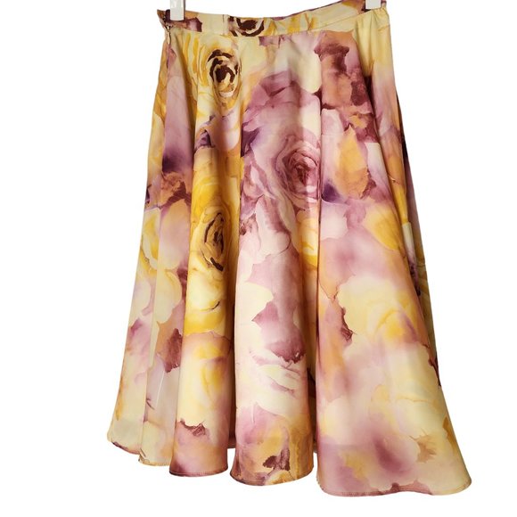 Fervour skirt full flare yellow and faded pink  size 8/10 - Picture 5 of 7